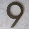 modern house numbers 9 in bronze